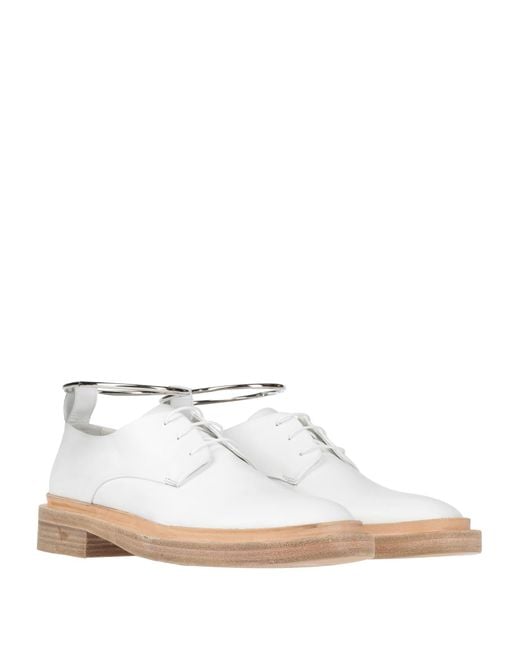 Jil Sander White Lace-Up Shoes Leather