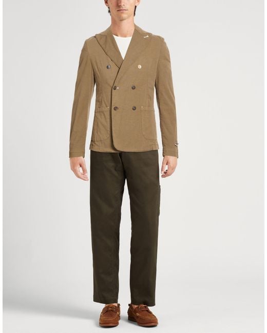 Berna Brown Blazer Cotton, Linen, Elastane for men