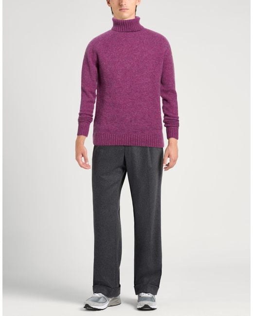 Messagerie Purple Turtleneck Virgin Wool for men