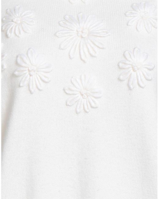Elena Miro White Ivory Sweater Viscose, Wool, Polyester, Cashmere