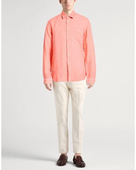 120% Lino Pink Shirt for men
