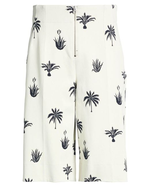 Jil Sander White Shorts & Bermuda Shorts Polyester, Cotton, Polyamide, Elastane for men