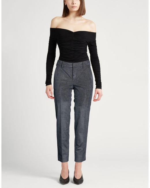 PT Torino Gray Pants Cotton, Viscose, Elastane