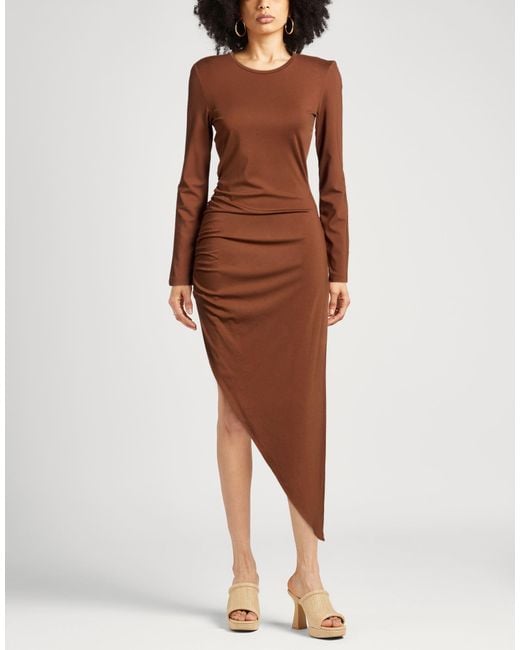 Mar De Margaritas Brown Maxi Dress Rayon, Polyamide, Elastane