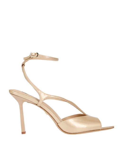 Lola Cruz Metallic Sandals Leather