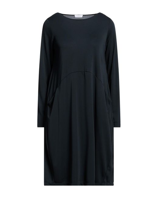 Diana Gallesi Black Dark Midi Dress Polyester
