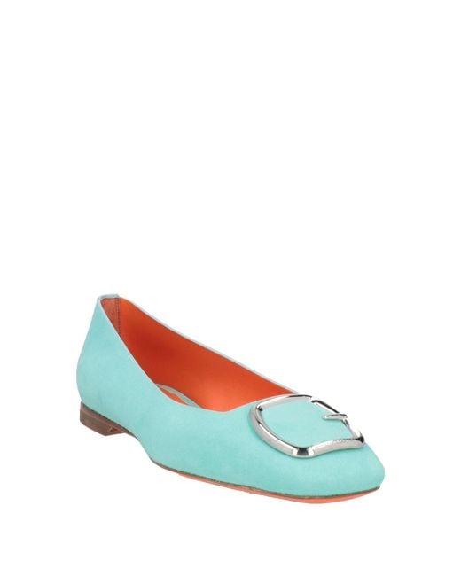 Santoni Green Ballet Flats