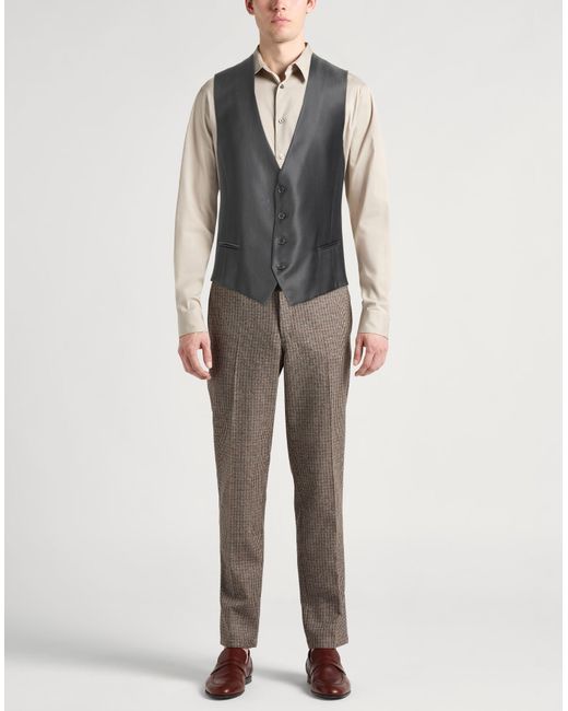 Carlo Pignatelli Black Charcoal Tailored Vest Virgin Wool, Viscose for men
