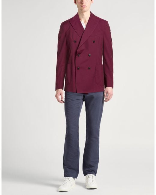 Drumohr Purple Blazer Virgin Wool, Cotton, Silk for men