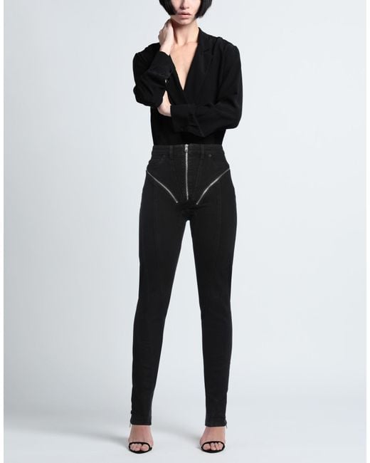 Mugler Black Jeans Cotton, Elastane