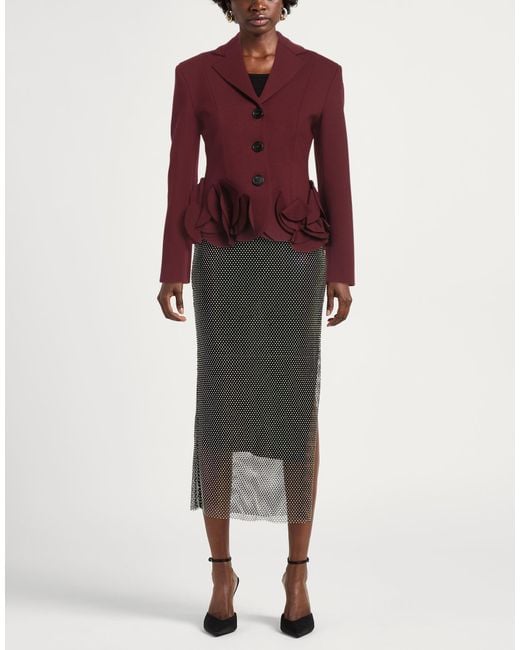 MEIMEIJ Red Burgundy Blazer Viscose, Polyamide, Elastane, Acetate
