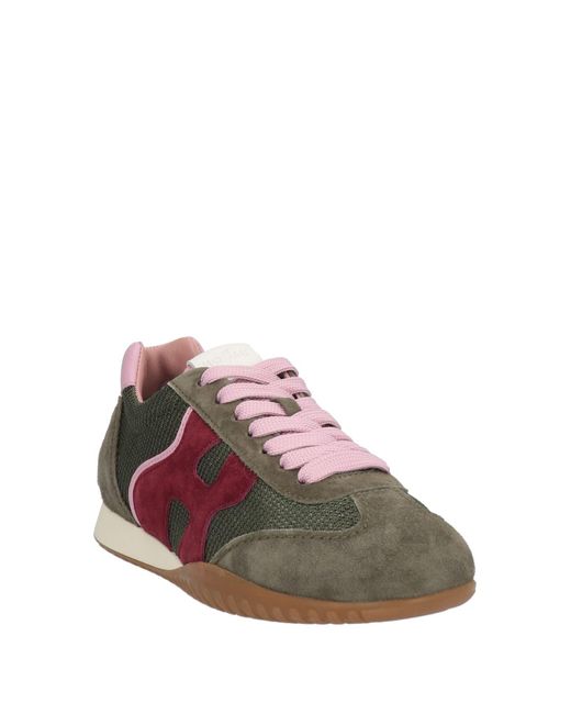 Hogan Brown Sneakers Leather, Textile Fibers