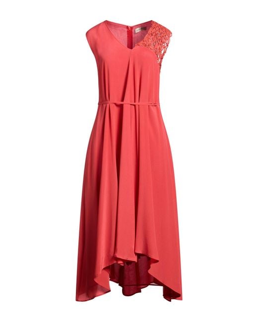 Gentry Portofino Red Midi Dress Silk