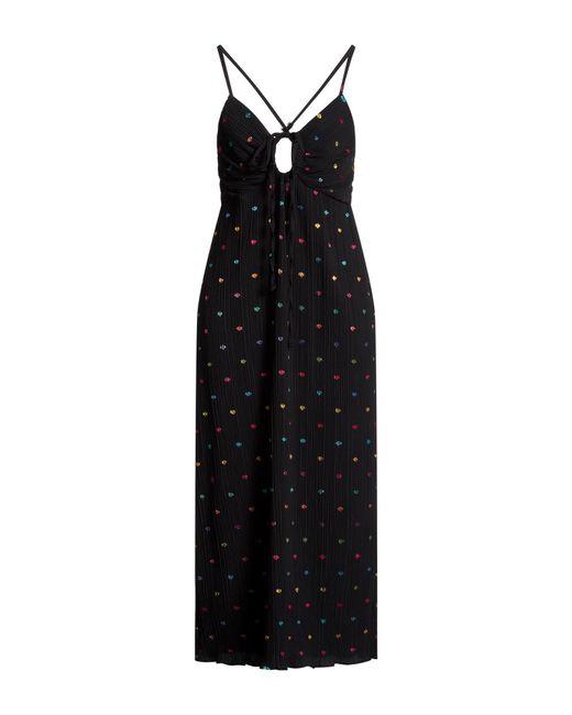 Never Fully Dressed Black Midi Dress Polyester, Elastane