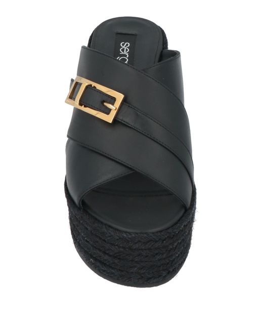 Sergio Rossi Black Espadrilles Leather