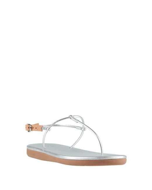 Ancient Greek Sandals White Thong Sandal Leather