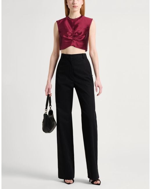 Sandro Red Burgundy Top Polyester, Silk