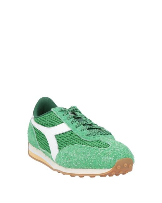Diadora Green Sneakers Leather, Textile Fibers