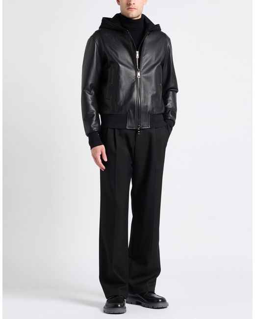 Neil Barrett Black Jacket Lambskin, Viscose, Polyamide, Elastane for men