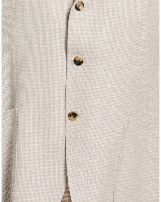Sartorio Napoli Natural Sand Blazer Virgin Wool, Cotton, Silk, Linen for men