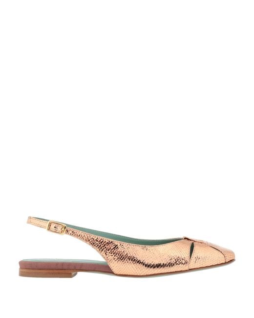Paola D'arcano Natural Ballet Flats Leather