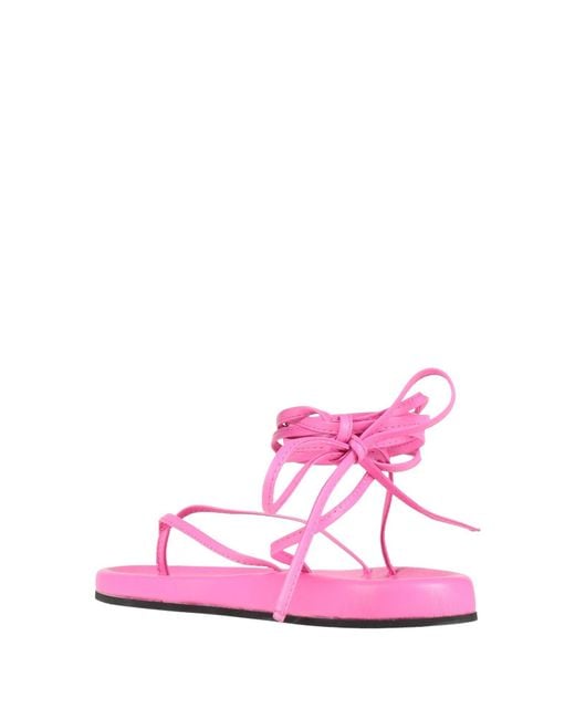 Semicouture Pink Fuchsia Thong Sandal Leather