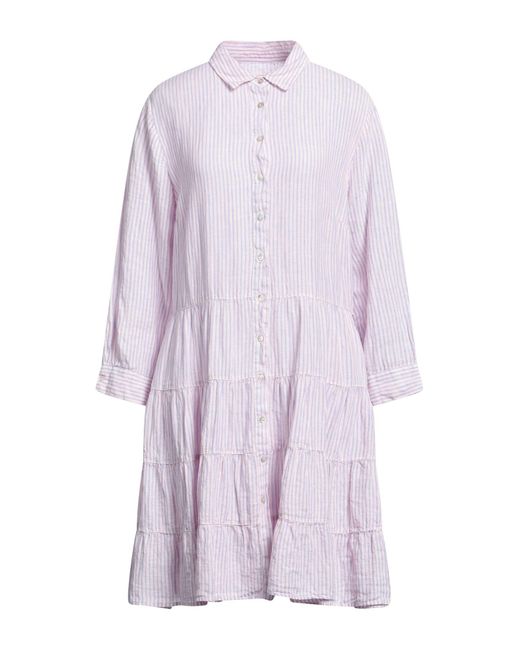 120% Lino Purple Short Dress
