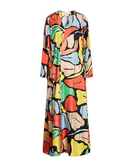 Alysi White Crème Maxi Dress Silk