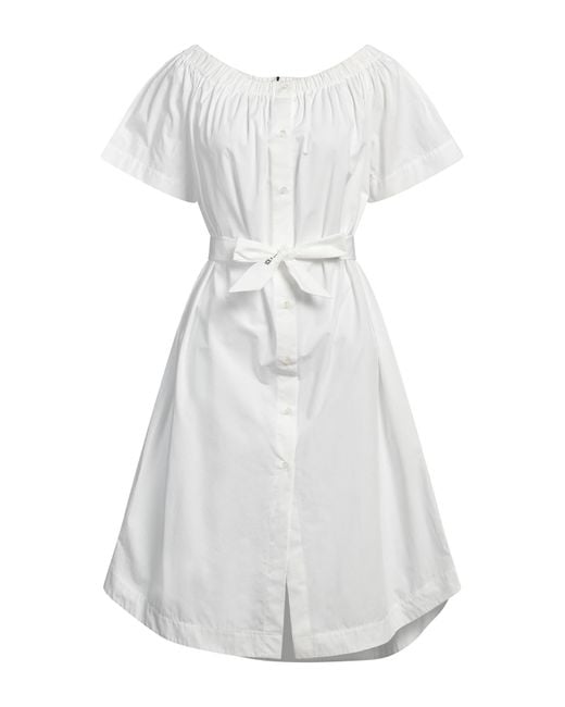 Ice Play White Midi Dress Cotton