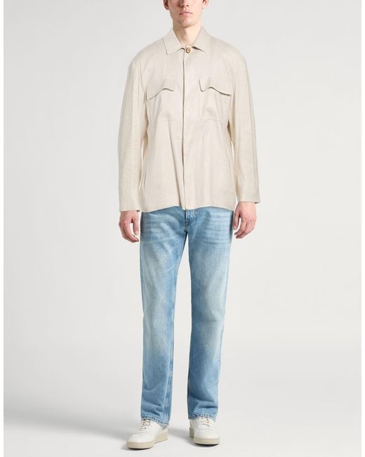 Lardini Natural Jacket Linen, Viscose, Elastane for men