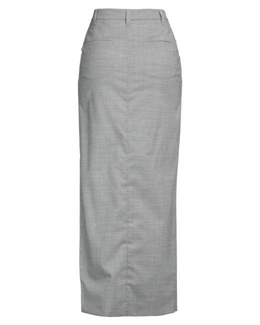 Brunello Cucinelli Gray Maxi Skirt Virgin Wool, Elastane