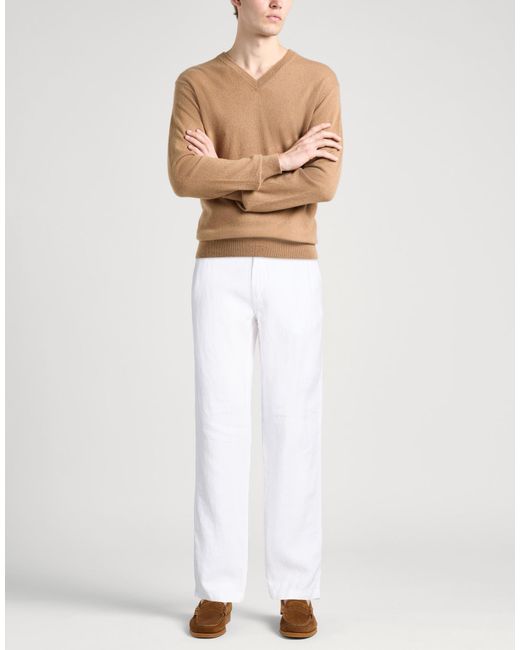 120% Lino White Trouser for men