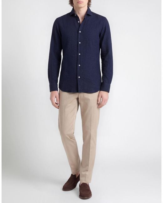 Camisa Moorer de hombre de color Blue