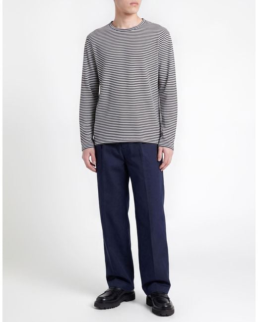Officine Generale Blue T-Shirt Cotton, Linen for men