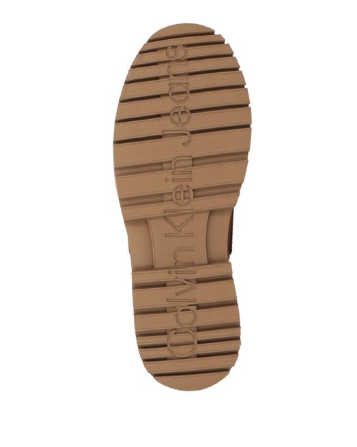 Calvin Klein Brown Camel Lace-Up Shoes Leather for men