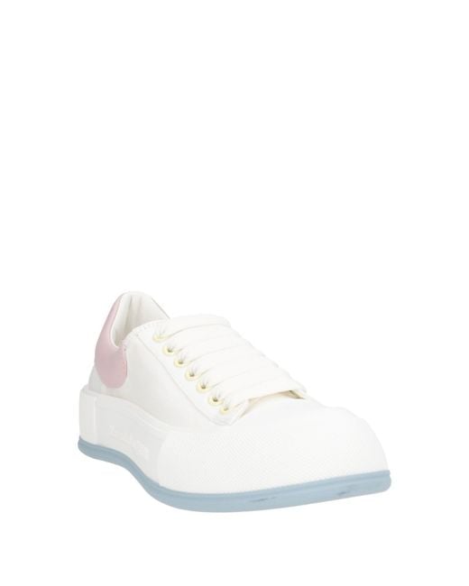 McQueen White Sneakers Textile Fibers