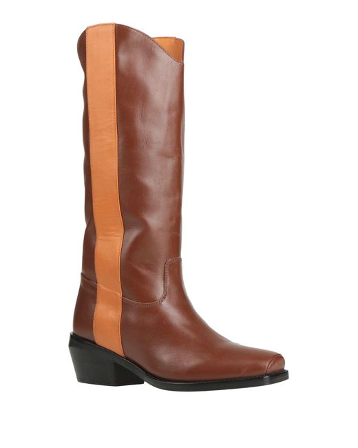 Twinset Brown Boot Leather