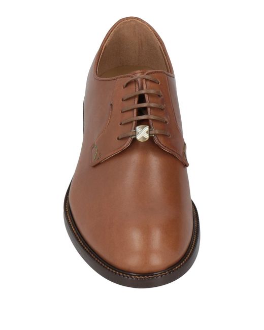 Brimarts Brown Camel Lace-Up Shoes Soft Leather for men