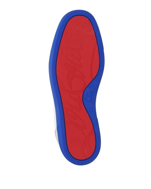 Christian Louboutin White Sneakers Leather, Textile Fibers for men