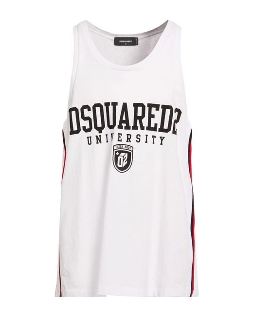 DSquared² White Tank Top Cotton for men