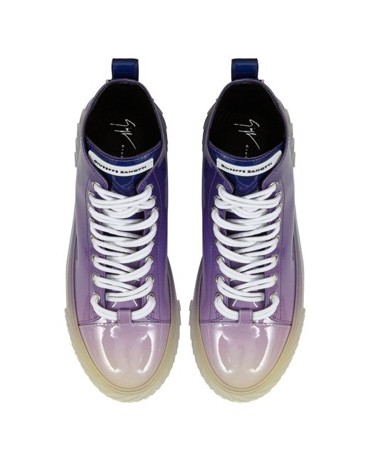 Giuseppe Zanotti Glänzende Sneakers mit Farbverlauf in Purple für Herren