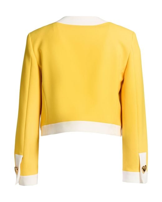 Moschino Yellow Blazer Polyester, Elastane