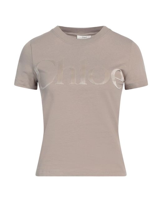 Chloé Gray T-Shirt Cotton, Polyester, Elastane