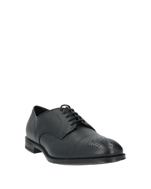 Doucal's Black Lace-Up Shoes Leather for men