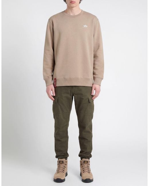 Alpha Industries Natural Sweatshirt Cotton, Polyester for men