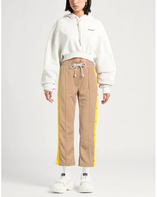 Palm Angels Natural Camel Pants Polyester