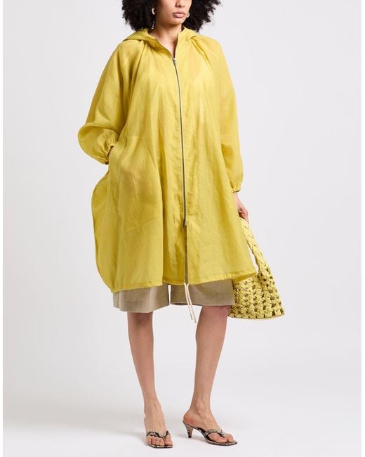 Gentry Portofino Yellow Overcoat & Trench Coat Linen, Polyester