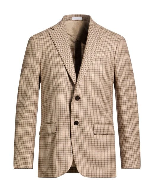 Boglioli Natural Blazer Wool, Silk, Polyamide for men