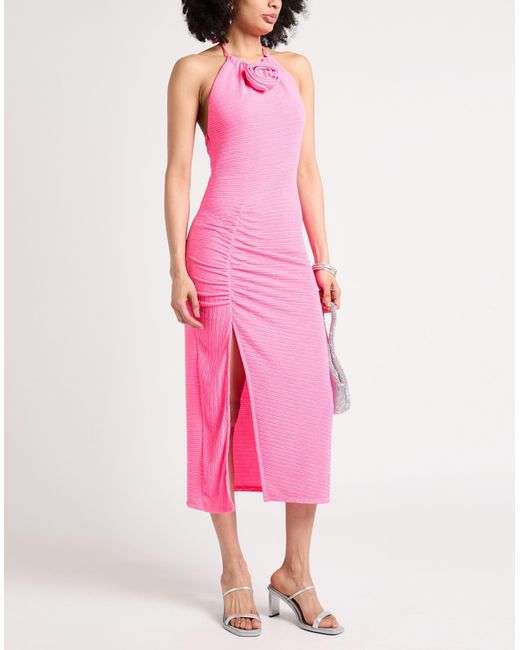 LANÇA PERFUME Pink Midi Dress Polyester, Elastane