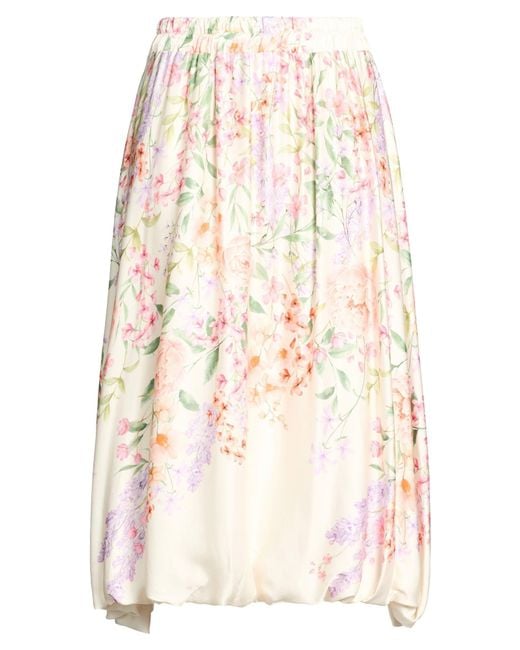 Kontatto White Midi Skirt Viscose